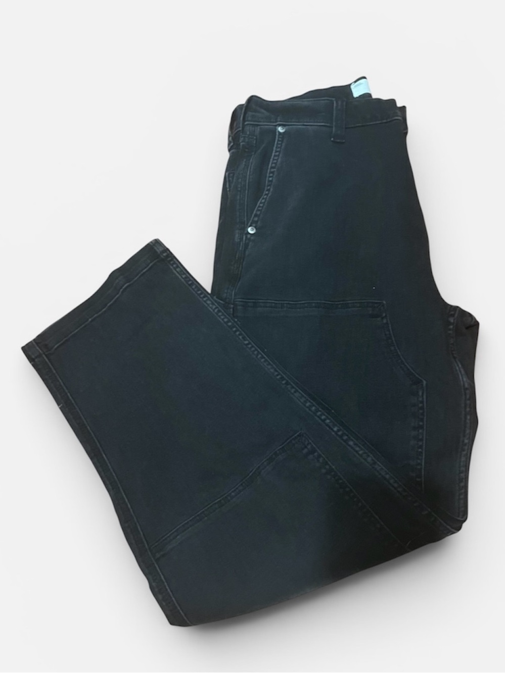 Hollister Women’s Baggy Black Dark Wash Denim Jeans 4-Pocket Button